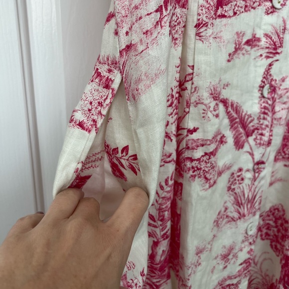 Nicholas Troy Pink Toile French Pattern Midi Dress - Picture 10 of 13
